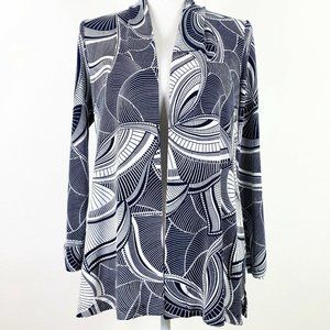 Chicos travelers small Cardigan Top Open Front 3/4 Sleeve Blue